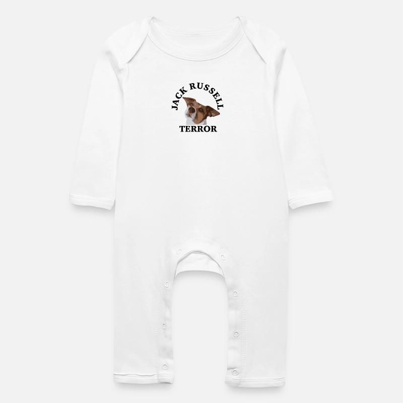 Jack Russell terror2 - Baby Organic Romper - white
