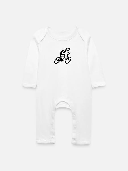 Fahrradfahrer Fahrrad - Baby Bio Strampler - Weiß