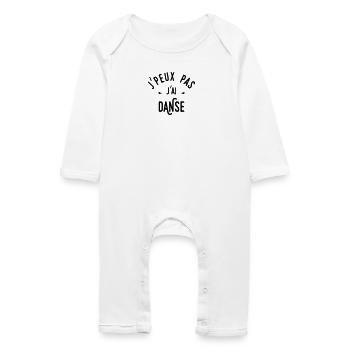 j'peux pas j'ai danse - Grenouillère bio Bébé - blanc - Devant