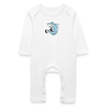 shark_bodybuilder - Grenouillère bio Bébé - blanc - Devant