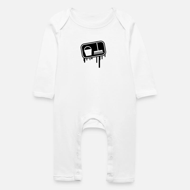 putzen_grunge_icon_1 - Grenouillère bio Bébé - blanc