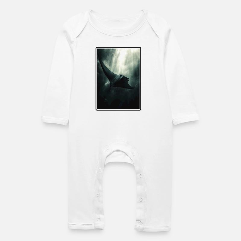 Rays Manta Rays - Baby Organic Romper - white
