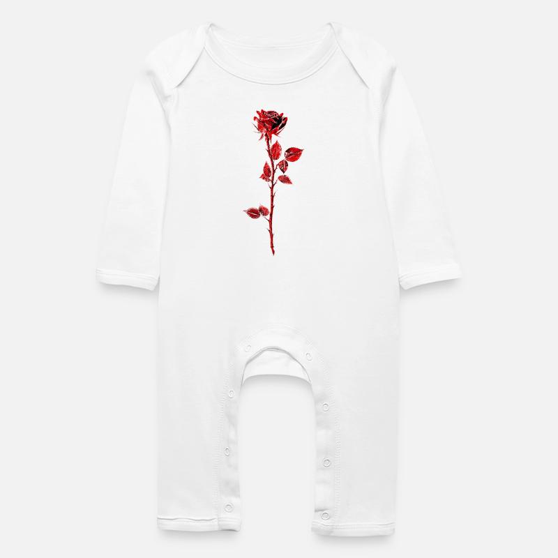 Illustration d’anémone rose pourpre - Grenouillère bio Bébé - blanc