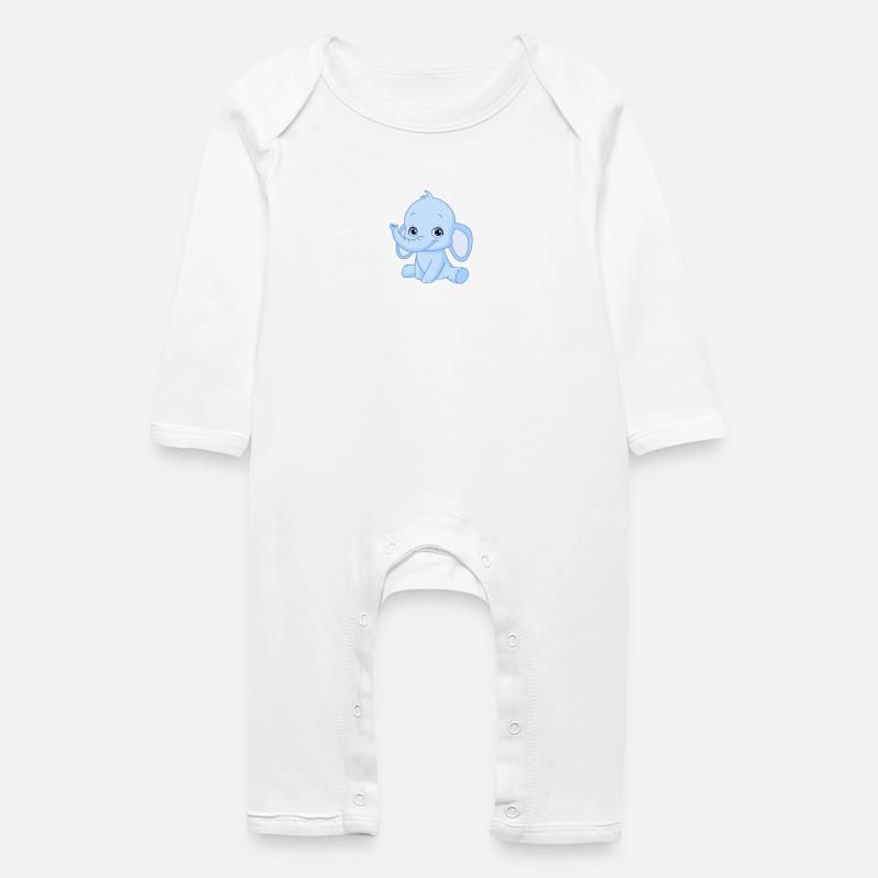Elefantchen - Baby Bio Strampler - Weiß