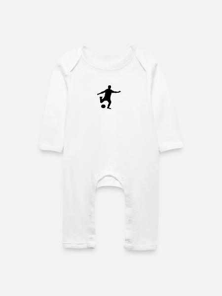 Fußballspieler - Baby Bio Strampler - Weiß