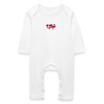 Denmark Costa Rica Flag Heart - Baby Organic Romper - white - Front