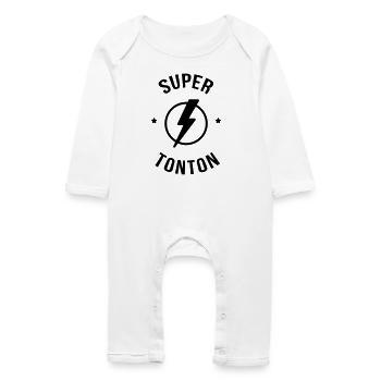 Super Tonton - Baptême - Anniversaire - Noël - Grenouillère bio Bébé - blanc - Devant