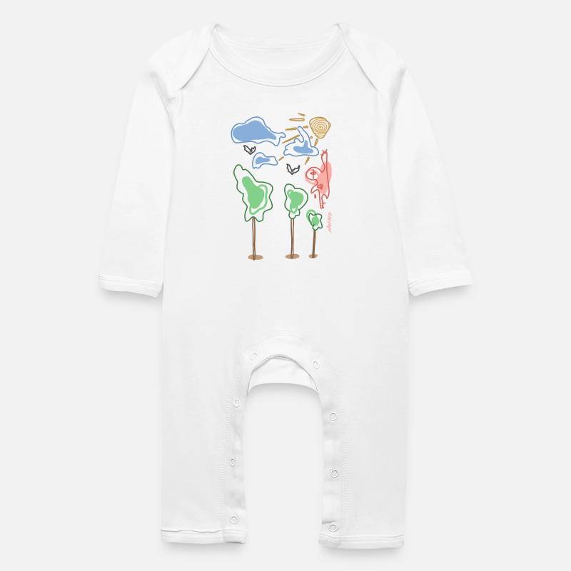 Süßes Gemälde, Kindermalerei - Baby Bio Strampler - Weiß