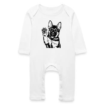 Chien de berger - Grenouillère bio Bébé - blanc - Devant
