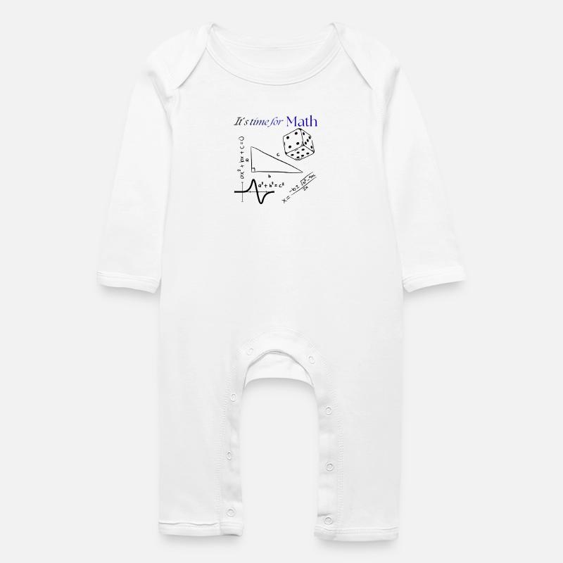 Its time for math - Baby Organic Romper - white