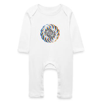 Spirale Glitch – Illusion Optique - Grenouillère bio Bébé - blanc - Devant