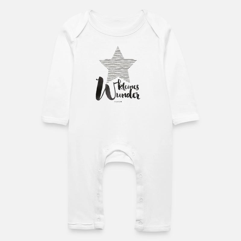 Kleines Wunder Stripes - Baby Bio Strampler - Weiß