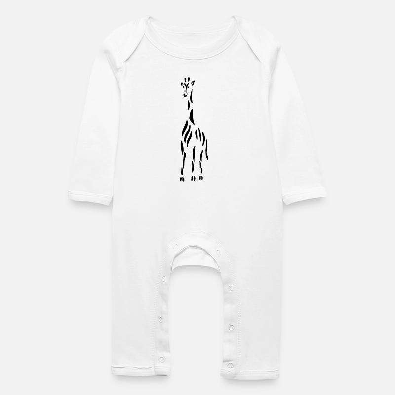 Girafe - Grenouillère bio Bébé - blanc