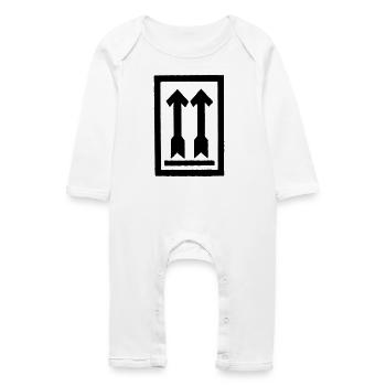 Aufrecht lagern - Baby Bio Strampler - Weiß - Vorne