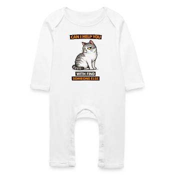 Moody Cat Help Find Someone Else - Baby Organic Romper - white - Front