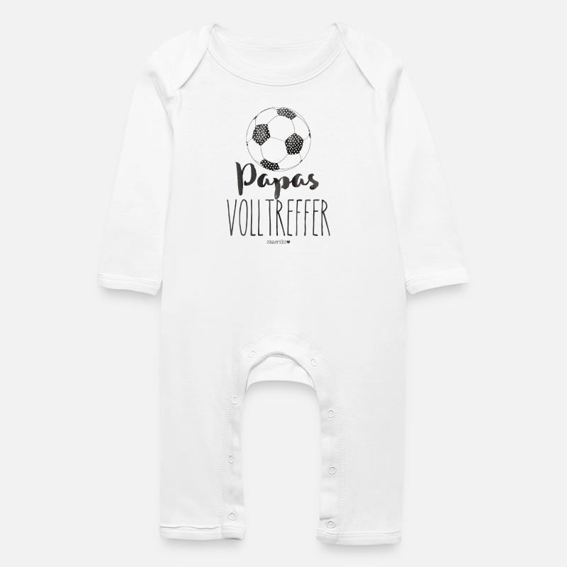 Papas Volltreffer - Baby Bio Strampler - Weiß