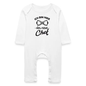 Baby Nachwuchs Kind Eltern Neugeborenes neuer Chef - Baby Bio Strampler - Weiß - Vorne