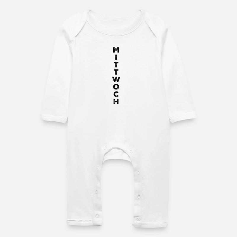 Mittwoch - schwarz - Baby Bio Strampler - Weiß
