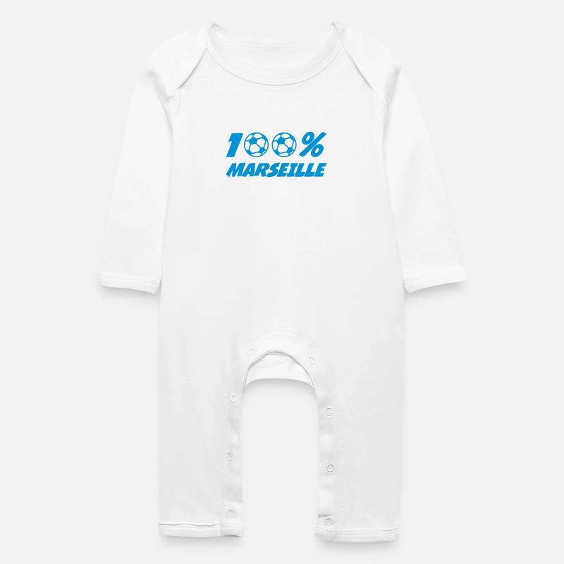 100% Marseille - Grenouillère bio Bébé - blanc