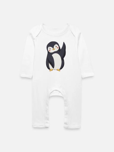 Pinguin - Baby Bio Strampler - Weiß