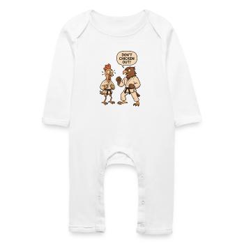 Don't chicken out - Baby Bio Strampler - Weiß - Vorne