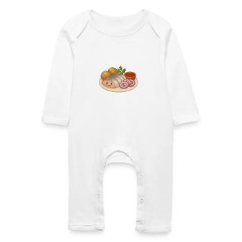 Hareng avec pommes de terre - Grenouillère bio Bébé - blanc - Devant