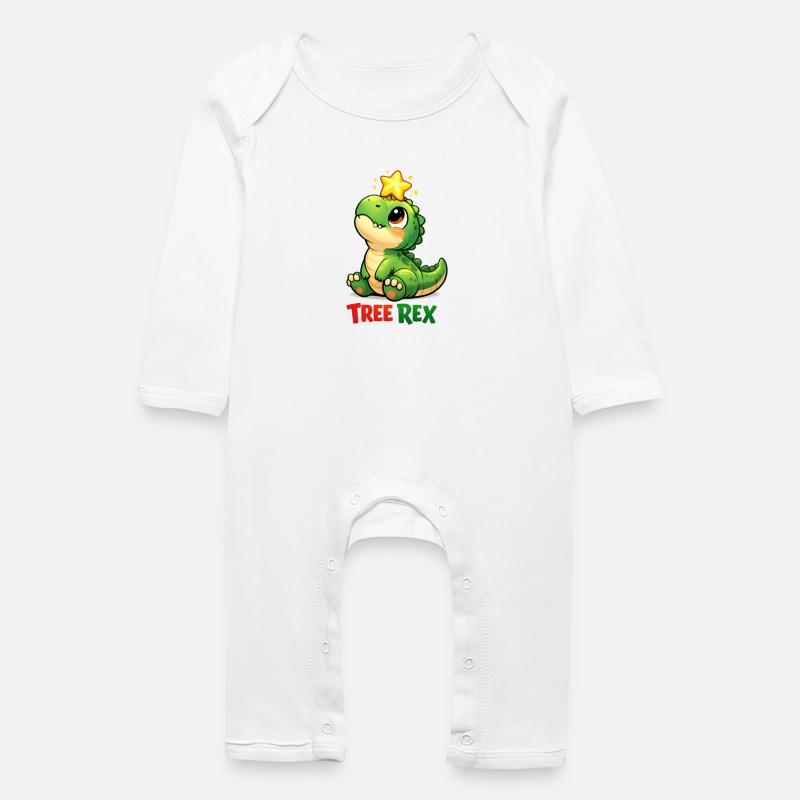 Tree Rex Dino T Rex - Grenouillère bio Bébé - blanc