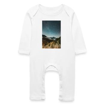 The Milky Way above Agrafa Mountains - Baby Organic Romper - white - Front