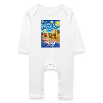 Rabat Maroc Nuit étoilée - Grenouillère bio Bébé - blanc - Devant