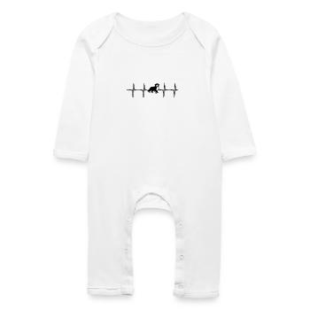 Berner Sennenhund Puls Herzschlag Geschenk Idee - Baby Bio Strampler - Weiß - Vorne