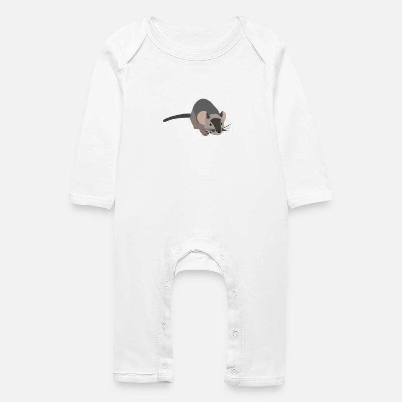 Graue Maus - Baby Bio Strampler - Weiß