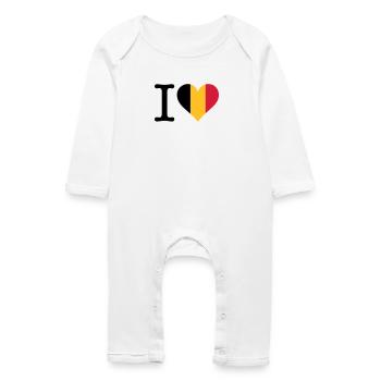 Je aime la Belgique - Grenouillère bio Bébé - blanc - Devant