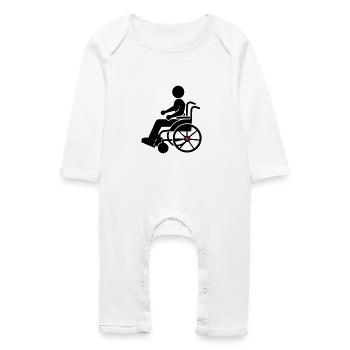 Fauteuil roulant restreint - Grenouillère bio Bébé - blanc - Devant