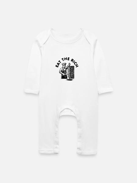 Eat the rich - Baby Bio Strampler - Weiß
