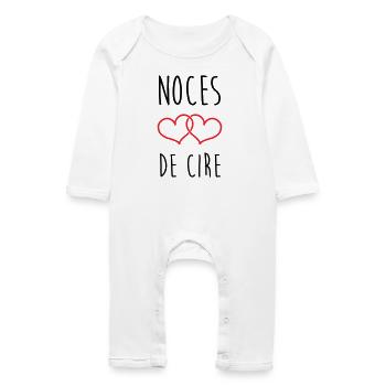 Noces de cire 4 ans de mariage - Grenouillère bio Bébé - blanc - Devant
