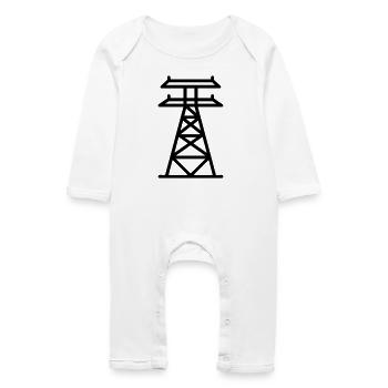 power pole - Baby Organic Romper - white - Front