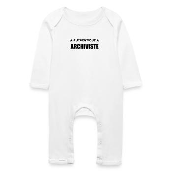 Archiviste / Archives / Travail / Métier / Job - Grenouillère bio Bébé - blanc - Devant
