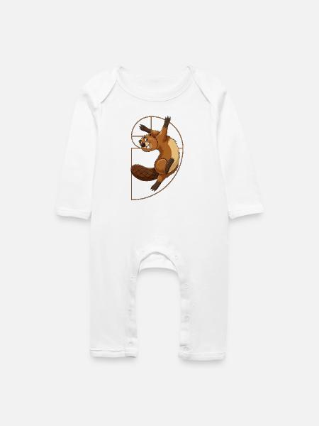 Fibonacci Beaver Spiral - Baby Bio Strampler - Weiß