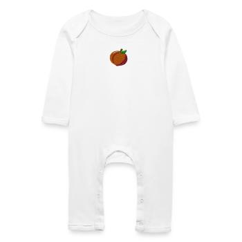 Peach embroidered - Baby Organic Romper - white - Front