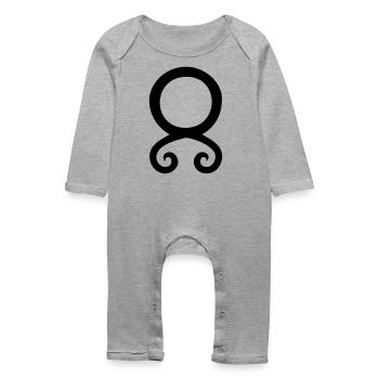 Croix de troll - Grenouillère bio Bébé - gris chiné - Devant
