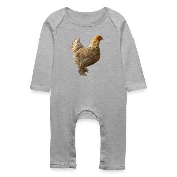 Chicken - Baby Organic Romper - heather grey - Front