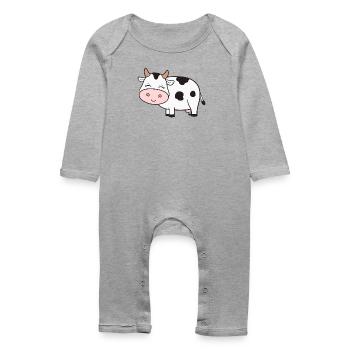Kuh Kühe - Baby Bio Strampler - Grau meliert - Vorne