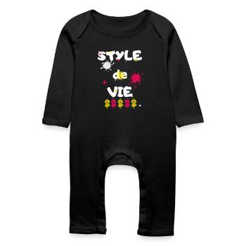 Style de vie - Grenouillère bio Bébé - noir - Devant