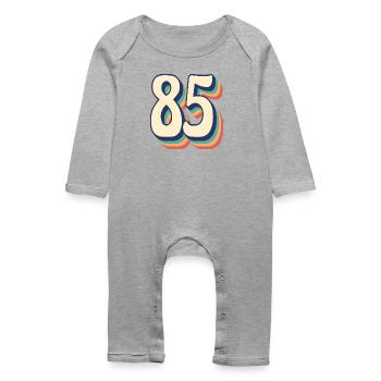 T-Shirt rétro Vintage numéro 85 quatre-vingt-cinq - Grenouillère bio Bébé - gris chiné - Devant