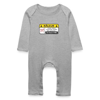 Danger Râleur - Grenouillère bio Bébé - gris chiné - Devant