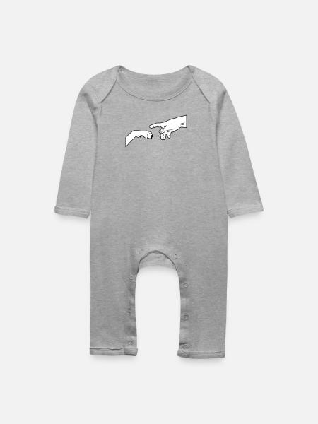 Hundepfote - gib Pfote - Baby Bio Strampler - Grau meliert