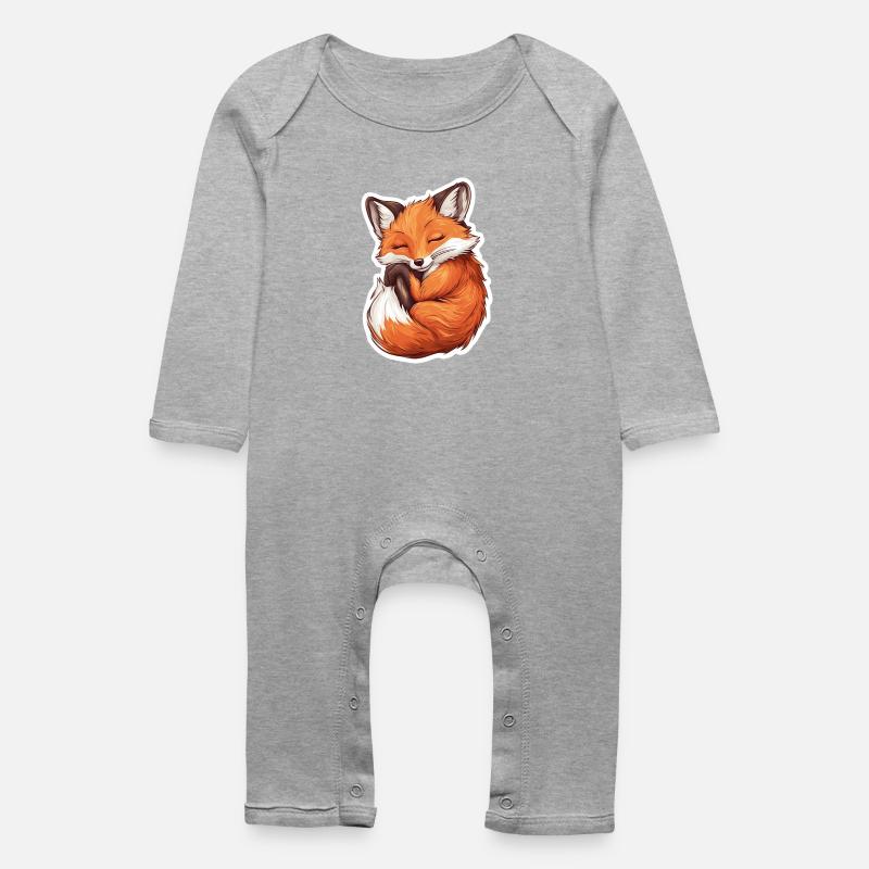 Renard - Grenouillère bio Bébé - gris chiné
