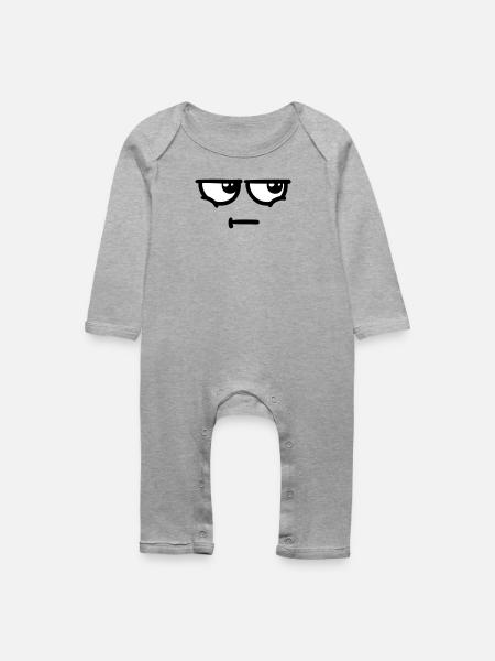 not amused - Baby Organic Romper - heather grey