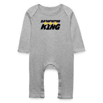The King of Badminton - Baby Organic Romper - heather grey - Front