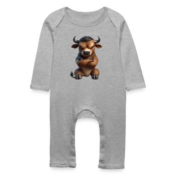 Taureau Sinistre 1 - Grenouillère bio Bébé - gris chiné - Devant